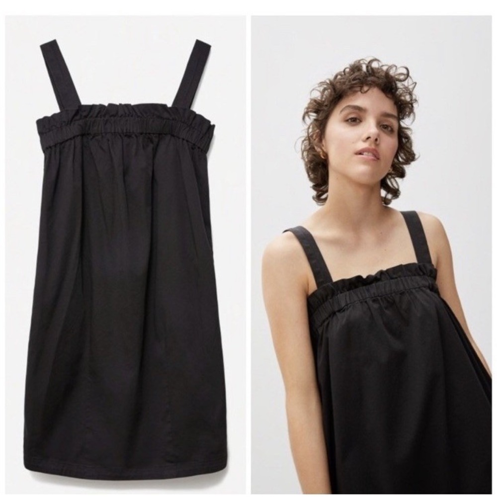 Minimalist Everlane 3-Way Convertible Mini Dress Black Pinafore Sun Dress